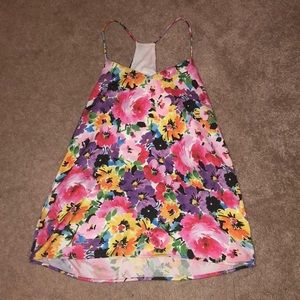 Everly flowy floral strap tank top